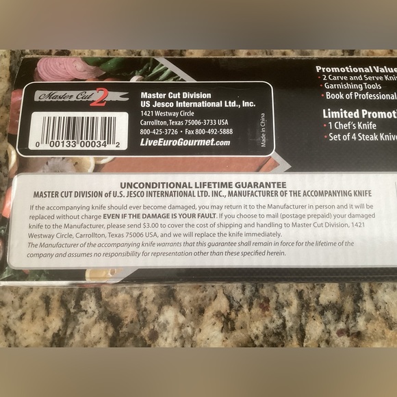 New Master Cut 2 Promotional 7 Piece Knife Set by Jesco/Lifetime Guarantee - Picture 5 of 5